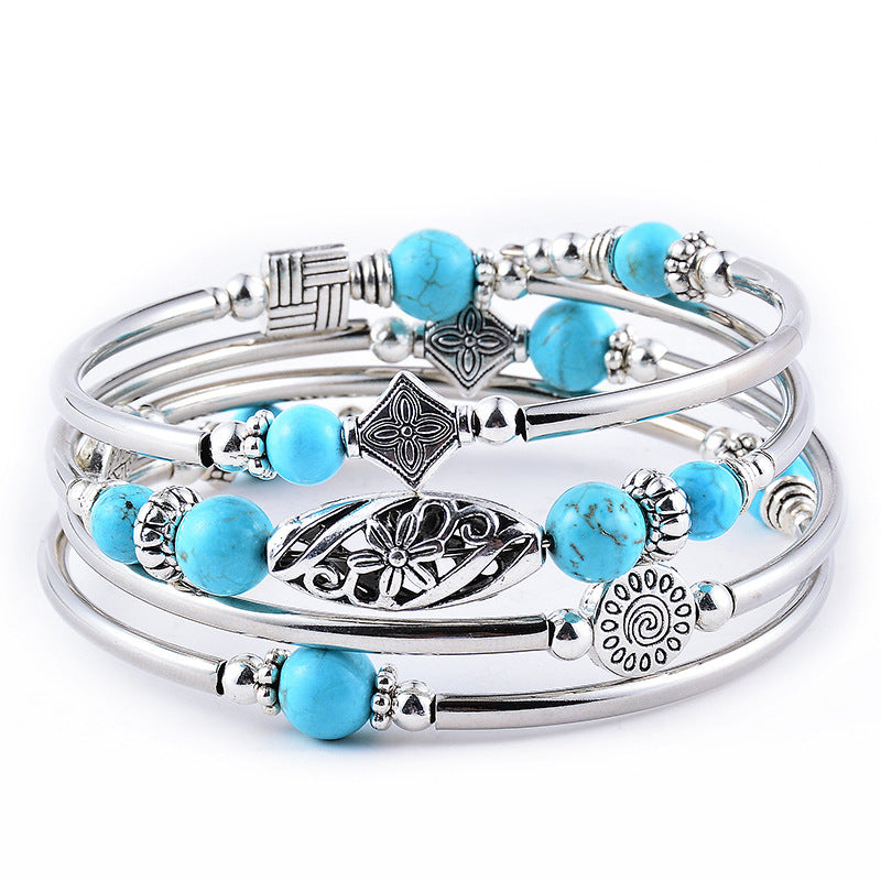 Bohemian Multi-layer Emperor Stone Winding Bracelet Four-layer Natural Stone Beaded Winding Bracelet Women's Jewelry Bohemian Multi-layer Emperor Stone Winding Bracelet Four-layer Natural Stone Beaded Winding Bracelet Women's Jewelry